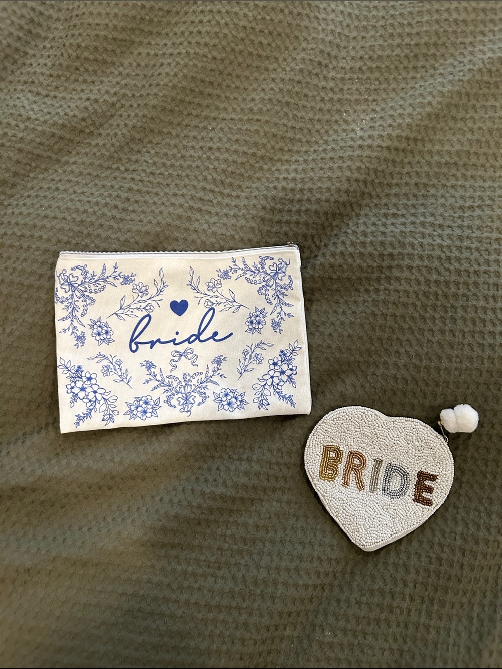 Bridal Cosmetic Pouch and Heart Shaped Coin Purse